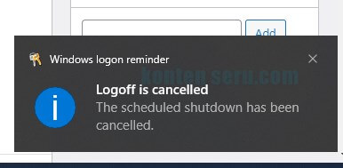 Shutdown is cancelled
